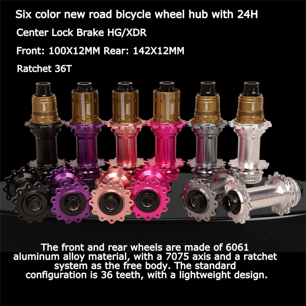 Table Tennis Eleven - 6色展開 新型ロードバイクハブ 24穴 Jベンドスポーク センターロックブレーキ HG/XDRハブボディ