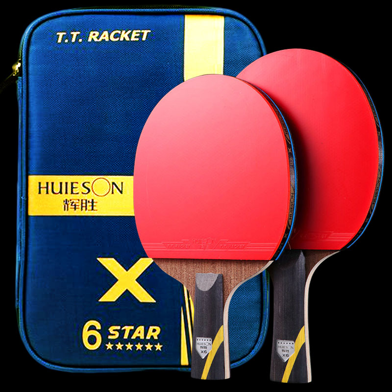 Table Tennis Eleven - Huieson 5/6 スター卓球ラケット カーボン攻撃的ピンポンラケットパドル カバーバッグ付き