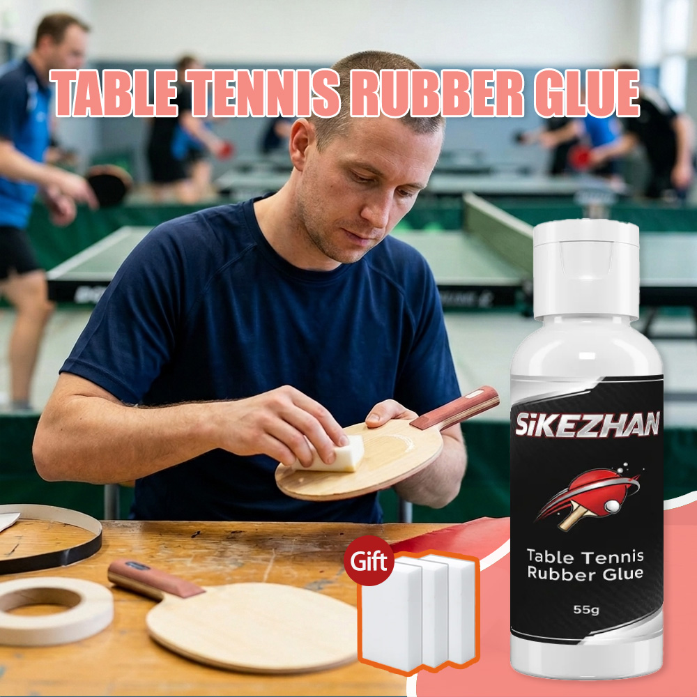 Table Tennis Match - 55G 卓球ラバー接着剤ピンポンパドル接着剤 ラケット組み立て用スポンジ3個付き メンテナンスキットセット SIKEZHAN 接着剤
