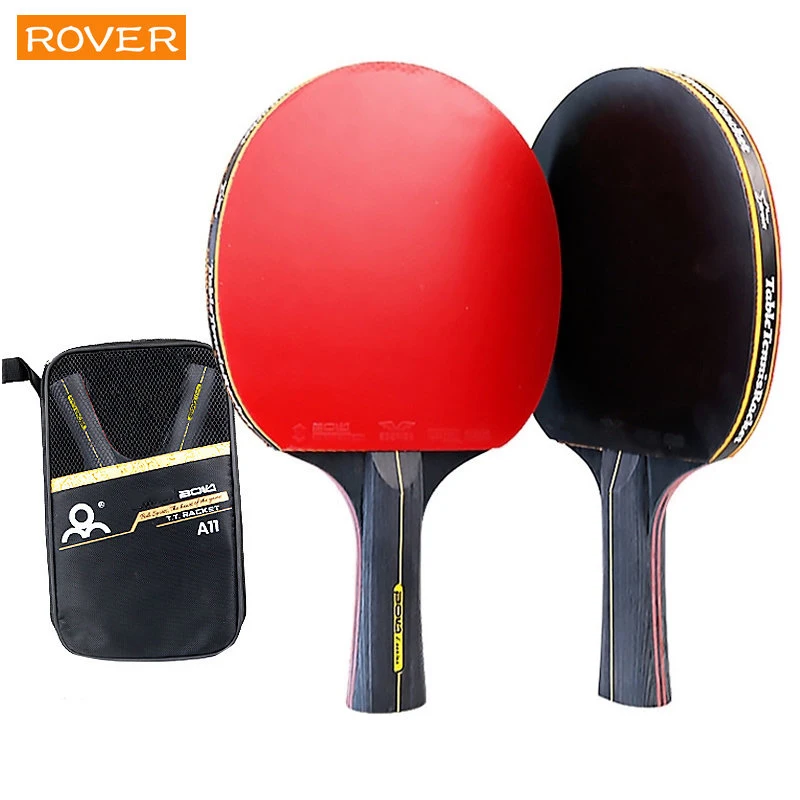 Table Tennis History - 卓球ラケットセット,5つ星,6つ星,2ピース,プロのゴム製ピンプルセット,高品質,バットブレード,バッグ付きパドル