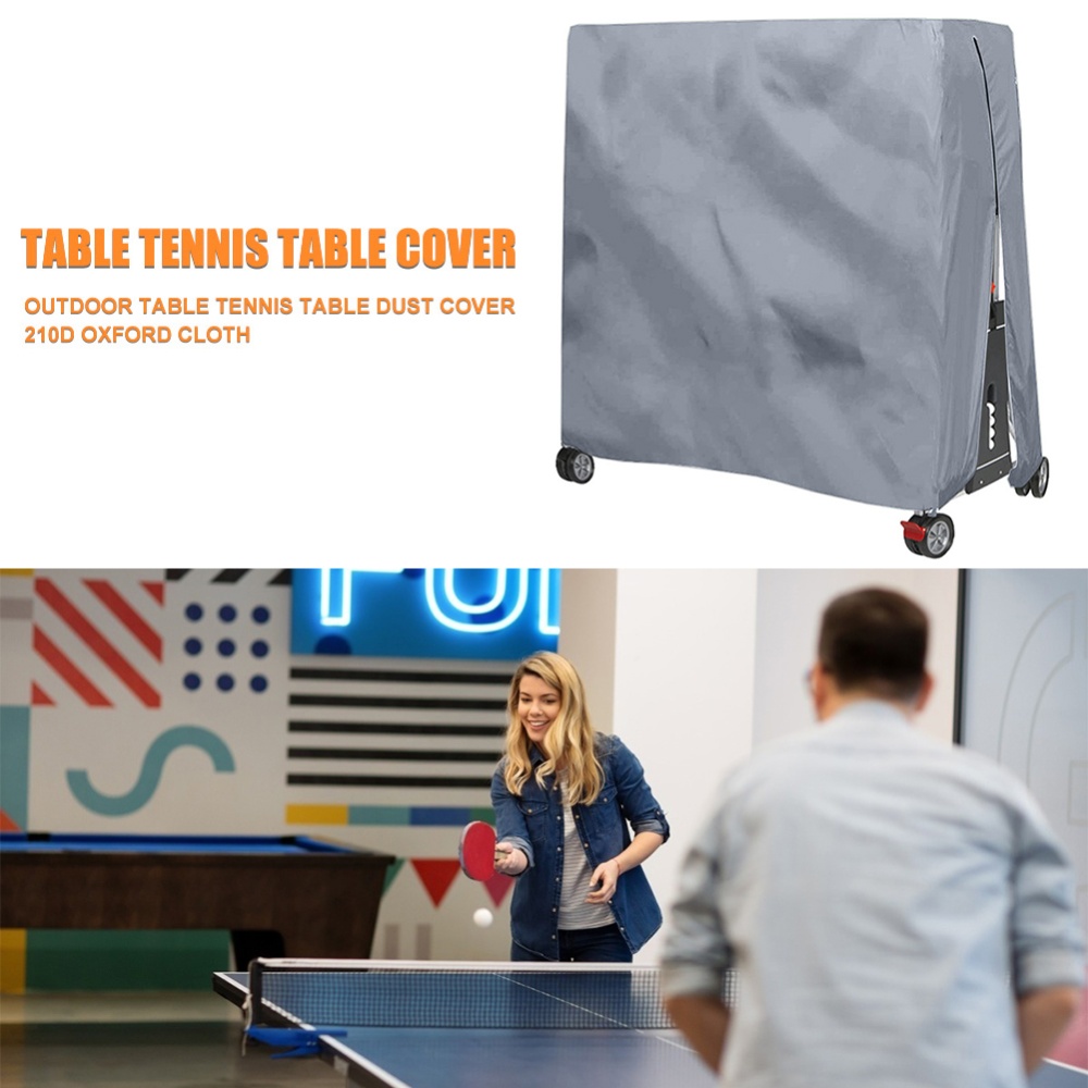 Table Tennis Folding Table - 210Dオックスフォード生地製卓球台カバー 防水折りたたみ式卓球台カバー ジッパー付き 高耐久性 室内・屋外用
