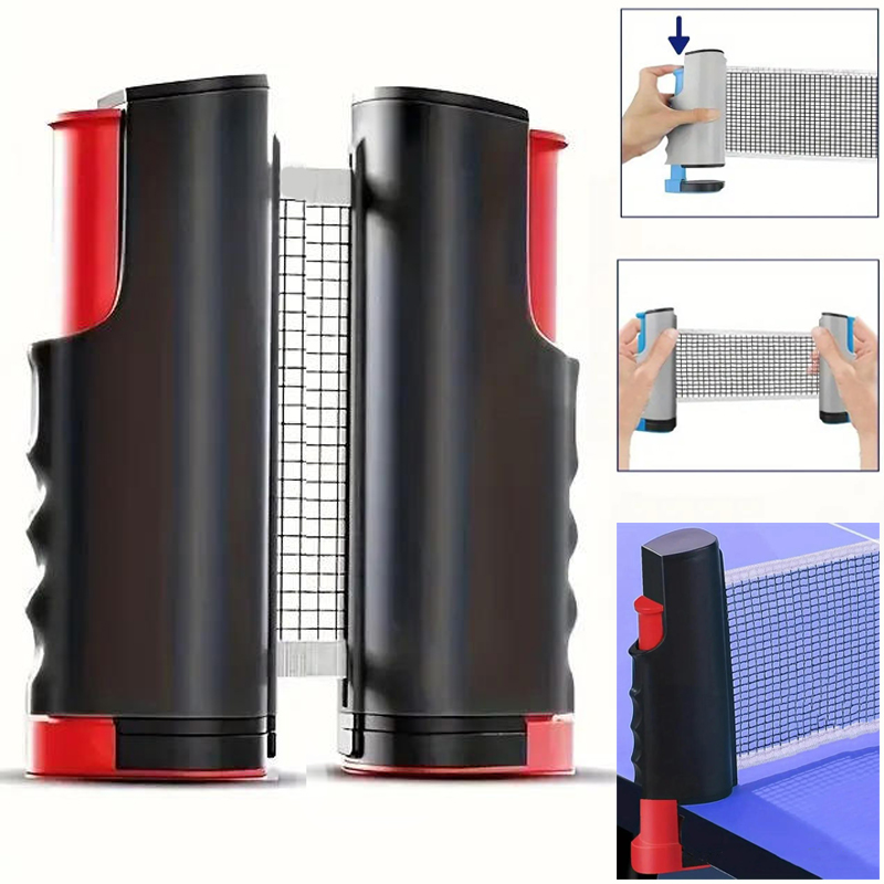 Table Tennis Club - 2026 ホット卓球ネットどこでも設置可能な格納式ラックスポーツ交換用ピンポンポストネットエクササイズアクセサリー機器