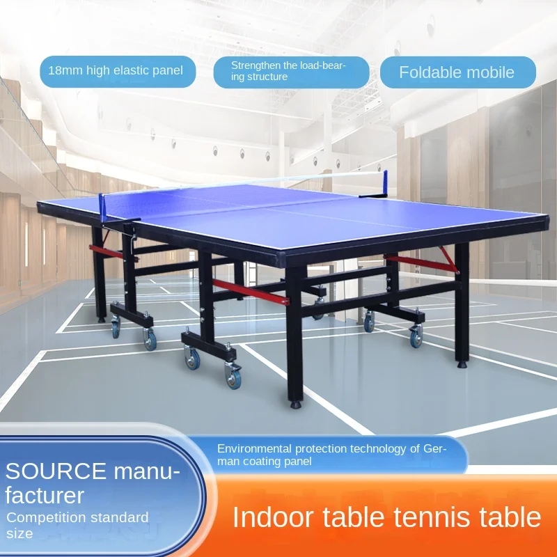 Table Tennis Folding Table - 2026年競技用折りたたみ式家庭用標準サイズ室内移動式高密度ボード卓球台