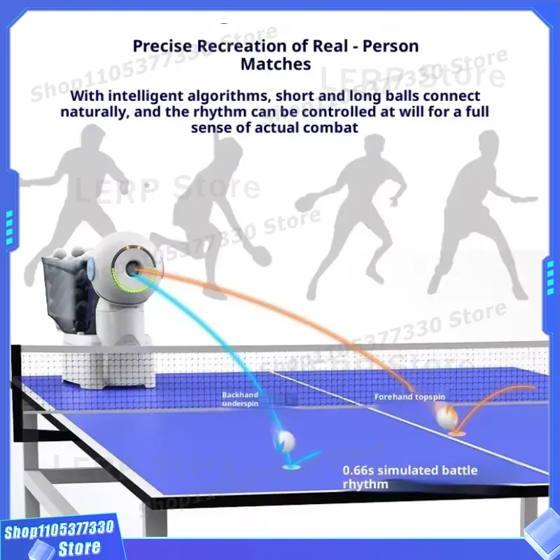 PUSUNスマート卓球ロボット、アプリ制御、速度とカーブモー - Table Tennis App のレビューと価格