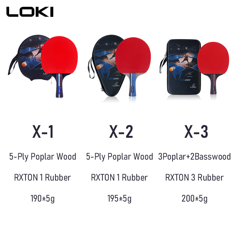 LOKI 卓球ラケット X シリーズ 1 2 3 スターピン - Table Tennis Bat Butterfly のレビューと価格