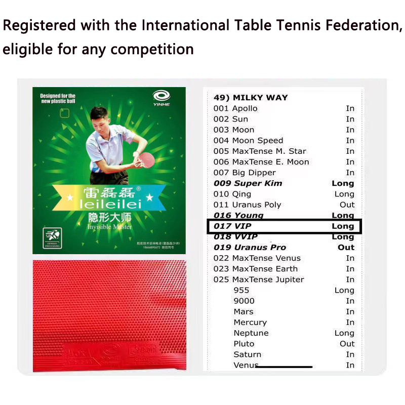 YINHE ロングピンプル OX 卓球ラバー Lei Lei - Table Tennis Single のレビューと価格