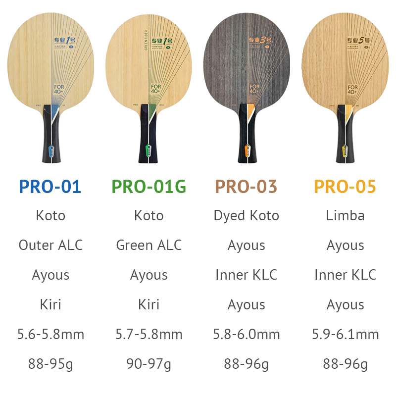 YINHE PRO シリーズ卓球ブレードプロ 01/01G/ - Table Tennis Eleven のレビューと価格