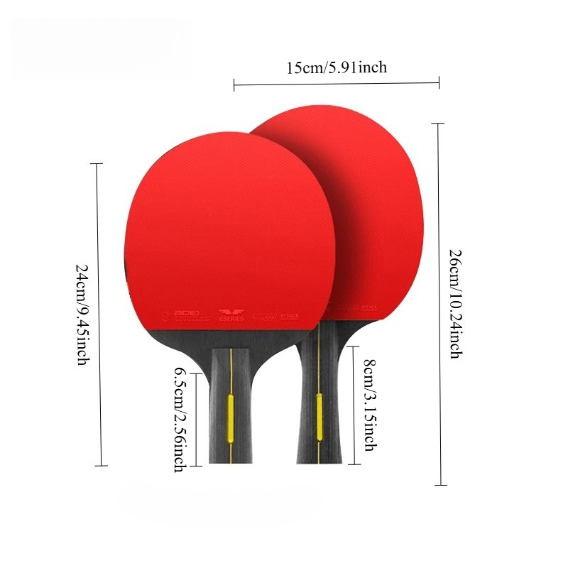 6スター卓球ラケットセット 純木ブレード ピンポンパドル ト - Table Tennis History のレビューと価格