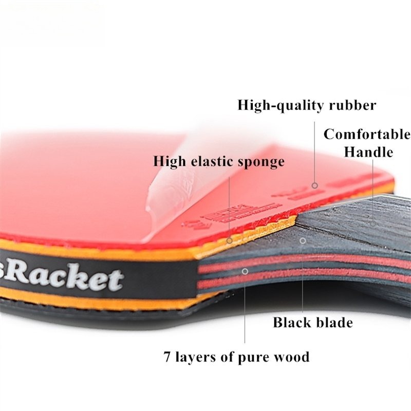 6スター卓球ラケットセット 純木ブレード ピンポンパドル ト - Table Tennis History のレビューと価格