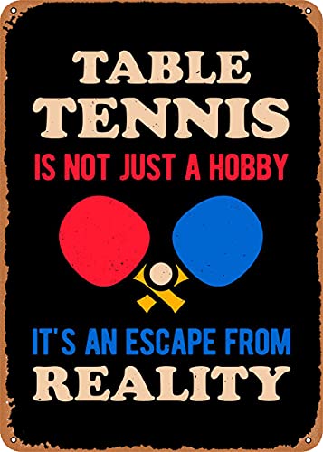 卓球面白いヴィンテージ風メタルサイン特許アートプリントレトロ - Table Tennis History のレビューと価格