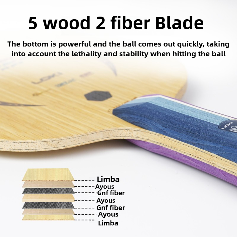 LOKI キリン K5 PRO 5 木製 2 内蔵カーボンフ - Table Tennis Bat Butterfly のレビューと価格