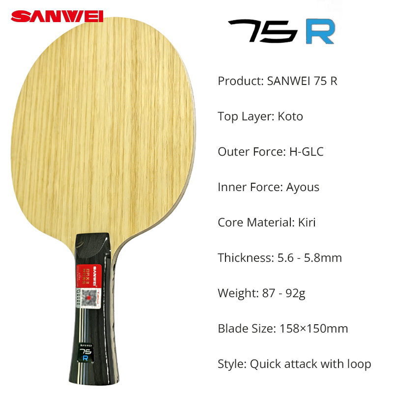 SANWEI 75R 75G 卓球ブレード プロフェッショナ - Table Tennis Eleven のレビューと価格