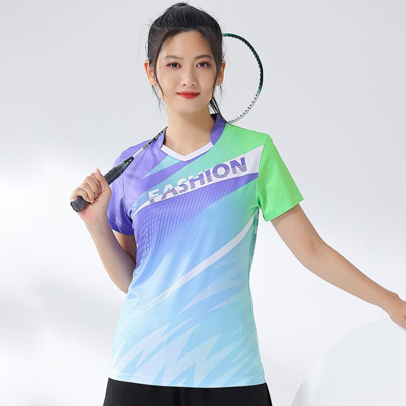 女性用バドミントンプリントTシャツ,ゴルフウェア,速乾性,女 - Table Tennis Volleyball のレビューと価格