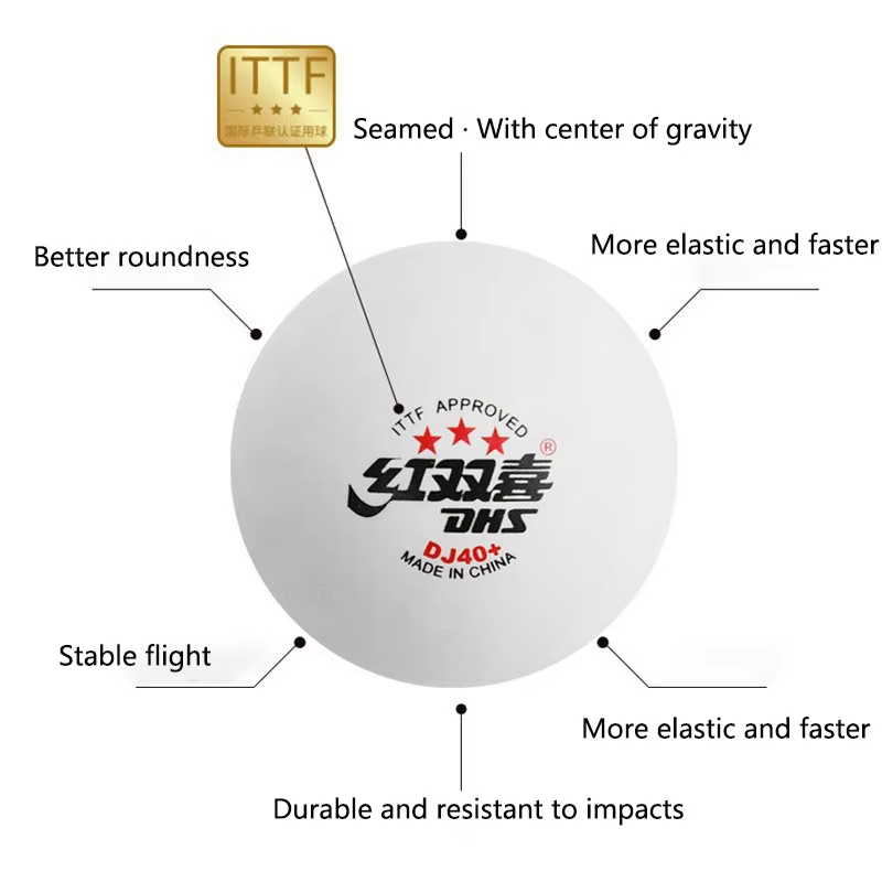 プロ仕様卓球ボール DHS DJ40+ WTT 3スター A - Table Tennis Athlete のレビューと価格