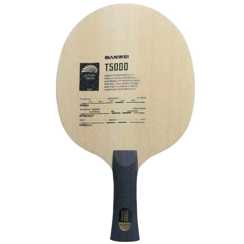 Sanwei-Tバックブレードt5000,5つの木製ハンドル - Table Tennis Eleven のレビューと価格